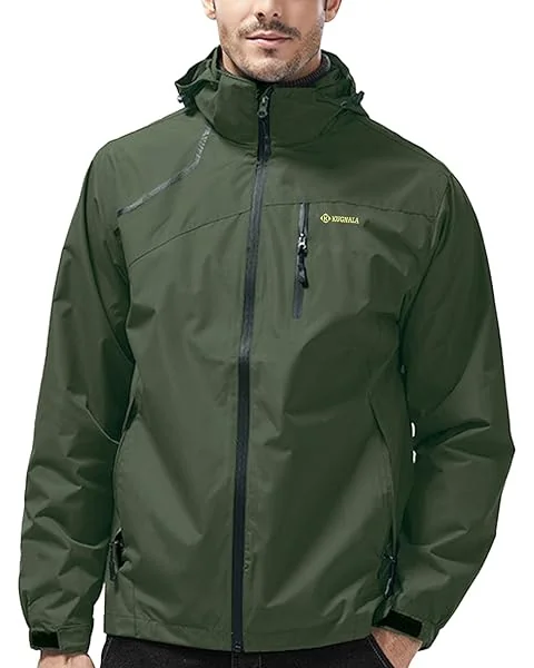 Marmot PreCip Eco jacket on a hiker on a wet Appalachian trail in fog