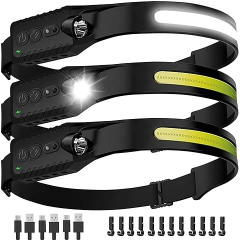 Rechargeable headlamp lighting a cave trail with hands free on a wooden boardwalk