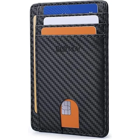 RFID blocking travel wallet laid flat showing passport, cards, and cash organization