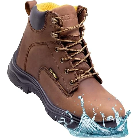 Columbia Newton Ridge boots on a wet rocky trail with creek in background