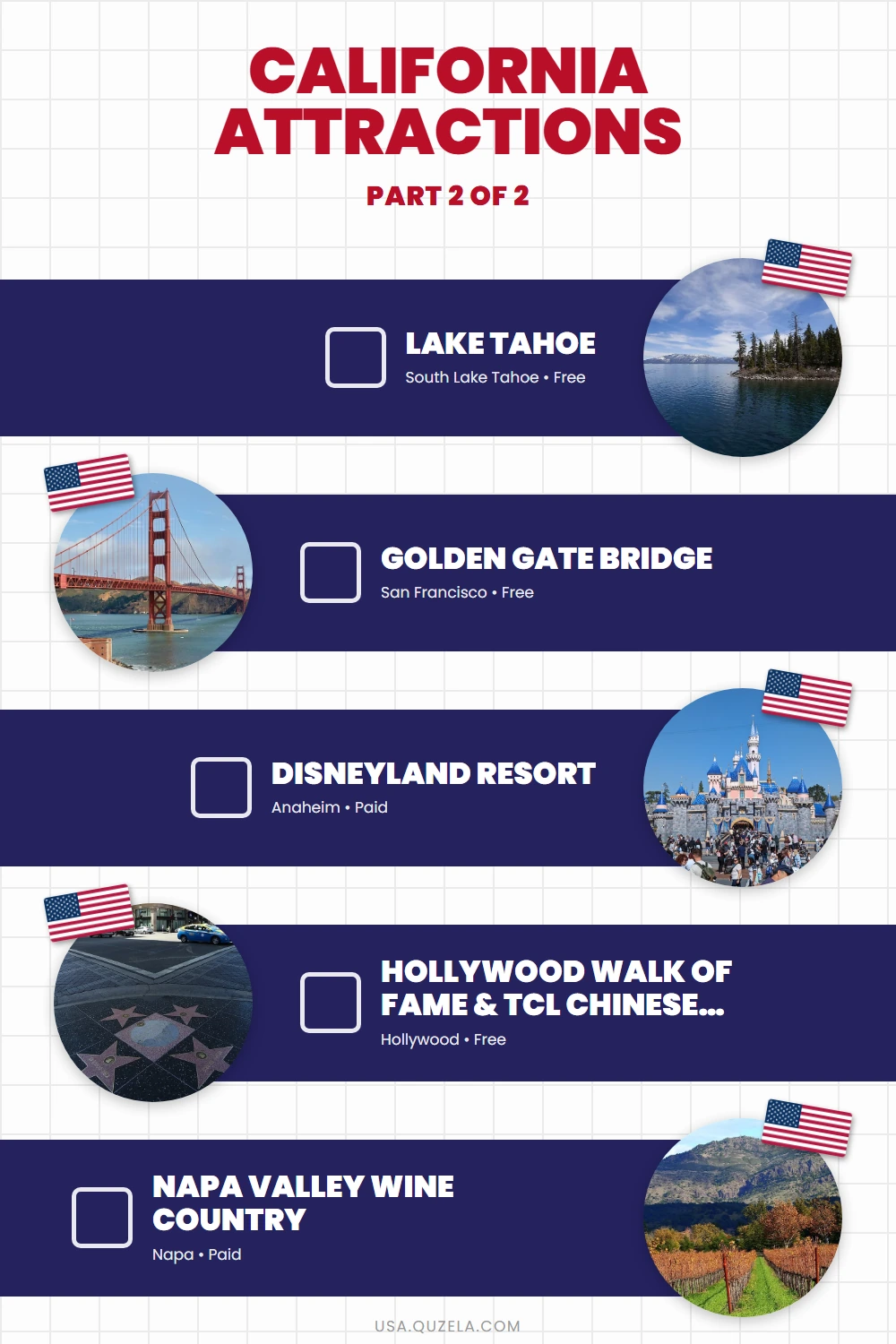 California Attractions: Yosemite, Disneyland & More checklist part 2