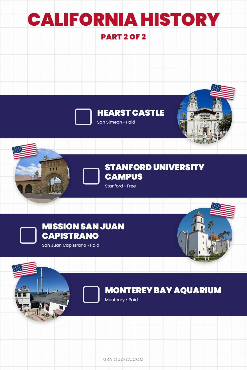 California History: Museums, Missions & Historic Landmarks checklist part 2