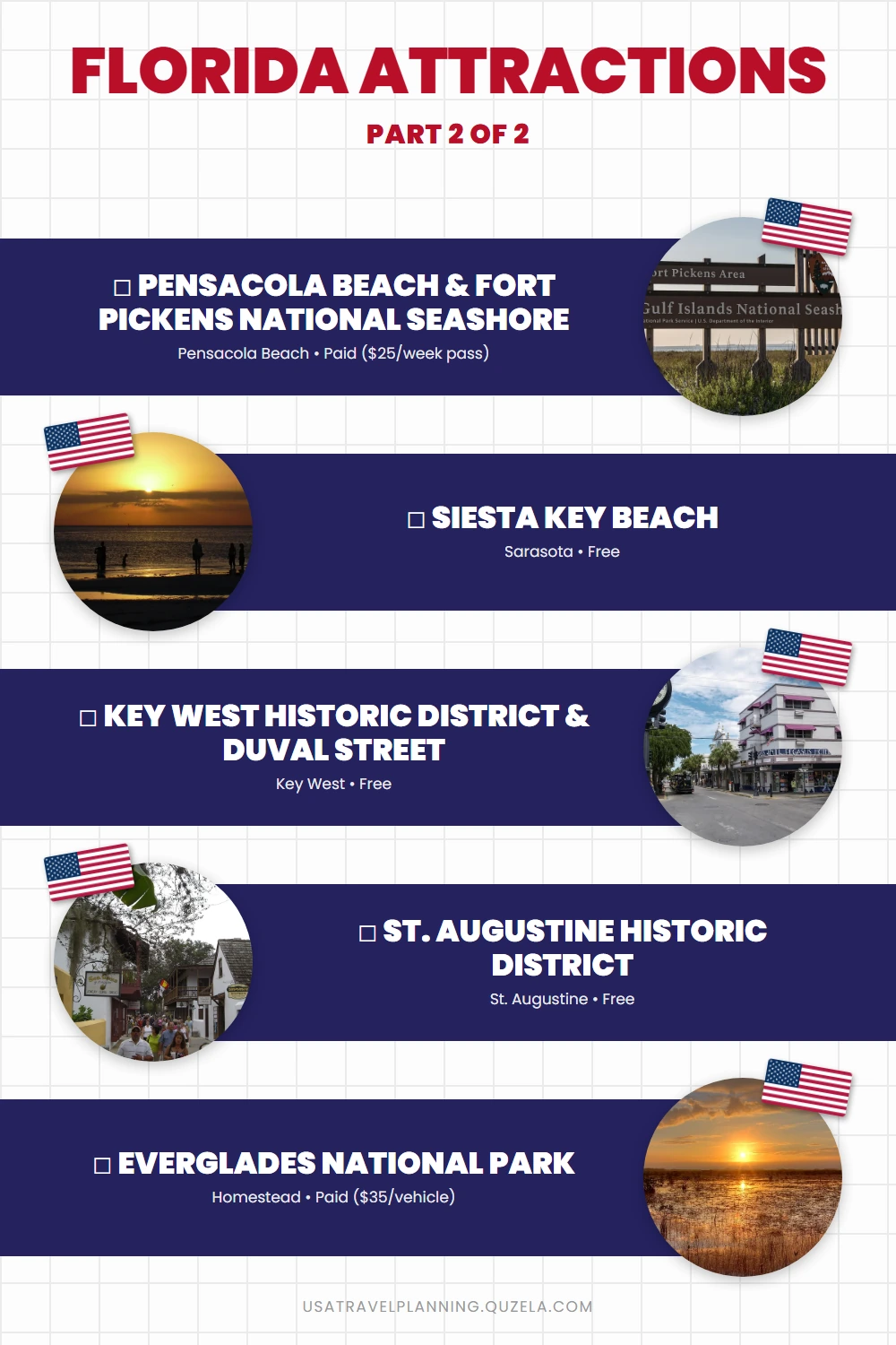 Florida Attractions: Theme Parks, Beaches & Historic Sites checklist part 2