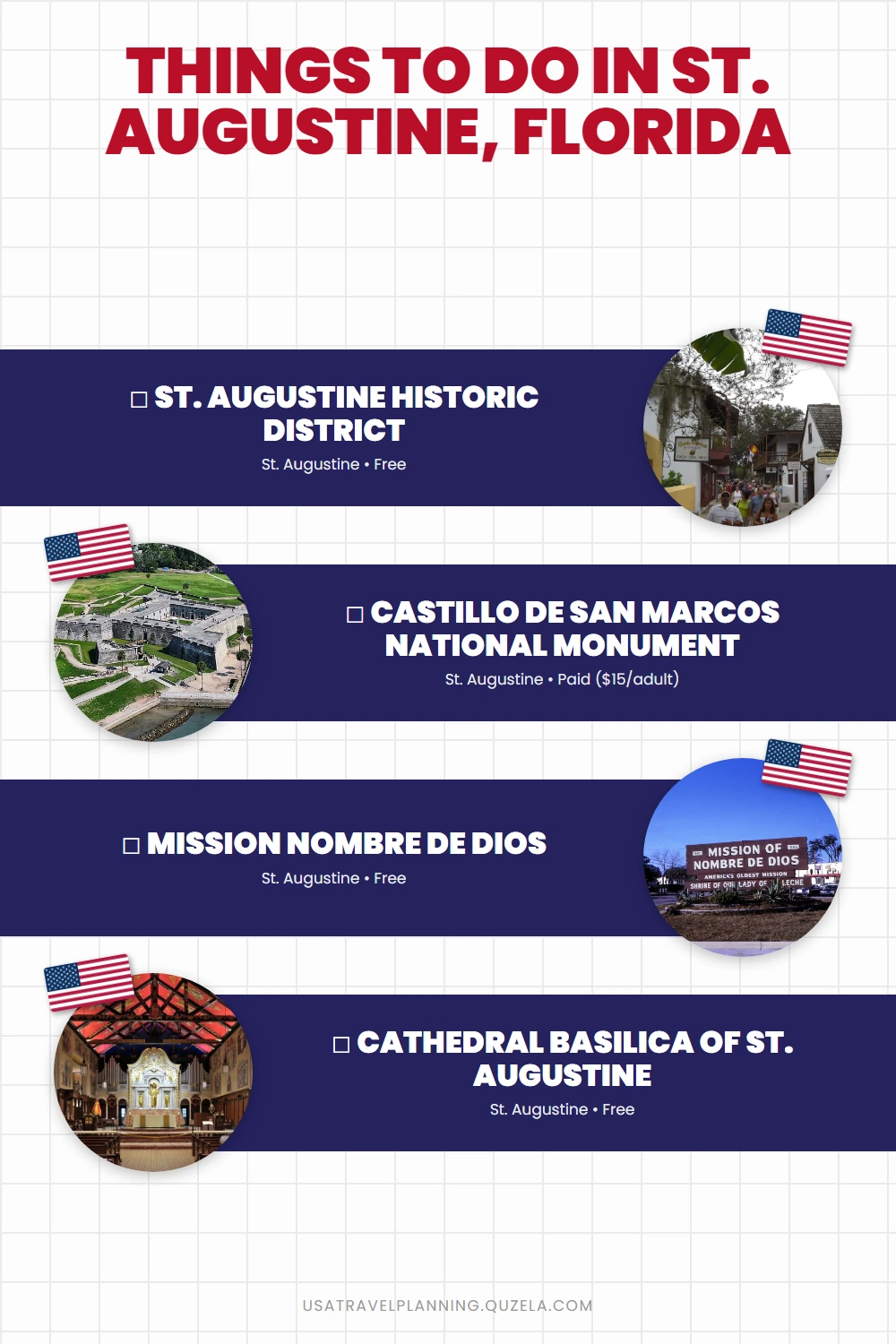 Things to Do in St. Augustine, Florida checklist