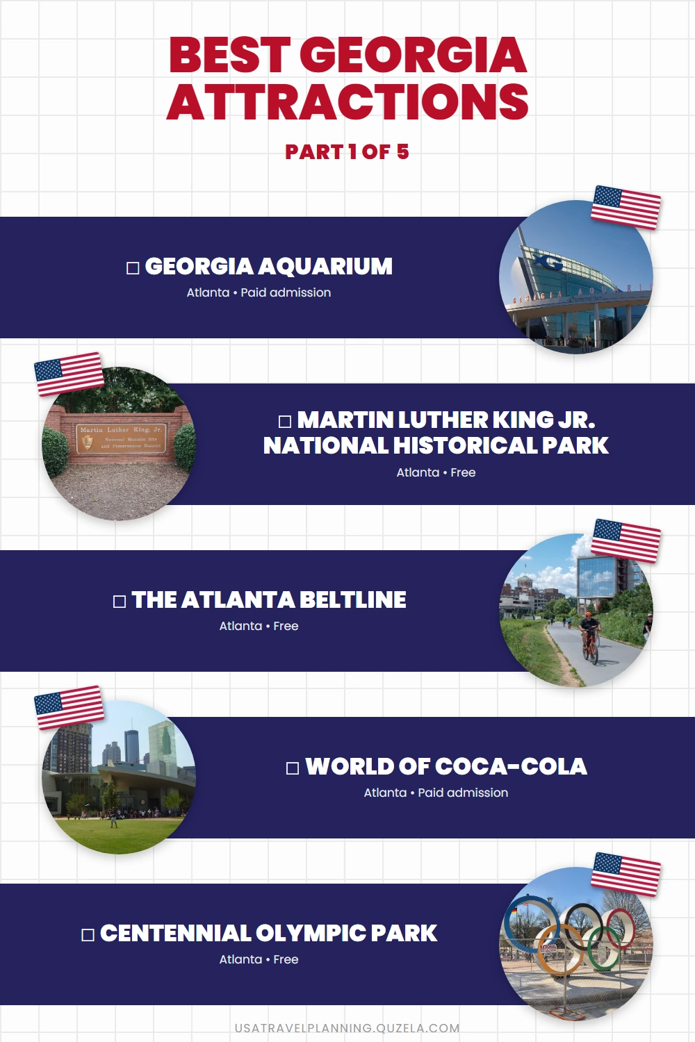 Best Georgia Attractions: Top Tourist Sites Statewide checklist part 1