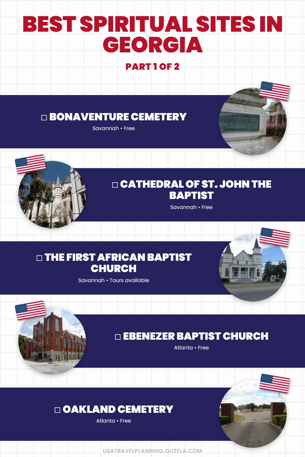 Best Spiritual Sites in Georgia: Churches & Cemeteries checklist part 1