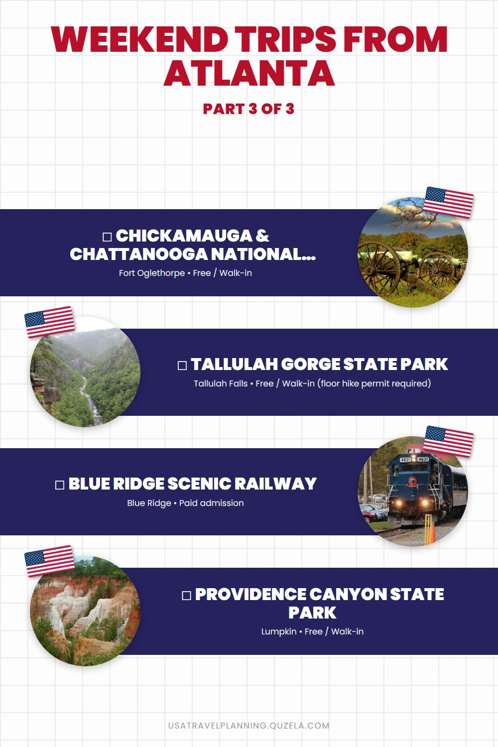 Weekend Trips from Atlanta: Best Day & Overnight Drives checklist part 3