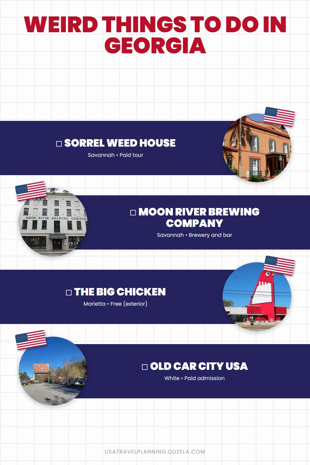 Weird Things to Do in Georgia: Strange & Unusual Attractions checklist