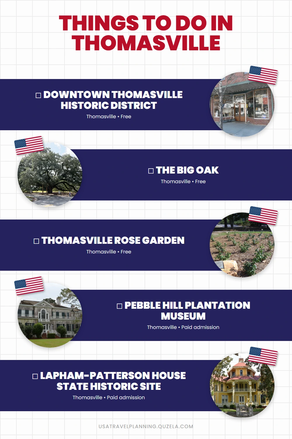 Things to Do in Thomasville, Georgia: City of Roses checklist