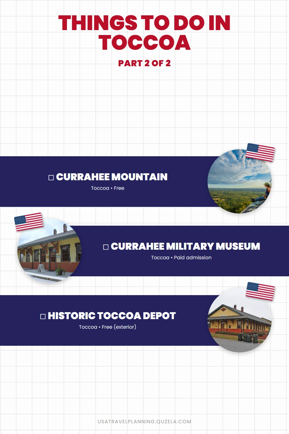 Things to Do in Toccoa Georgia: Falls & WWII History checklist part 2