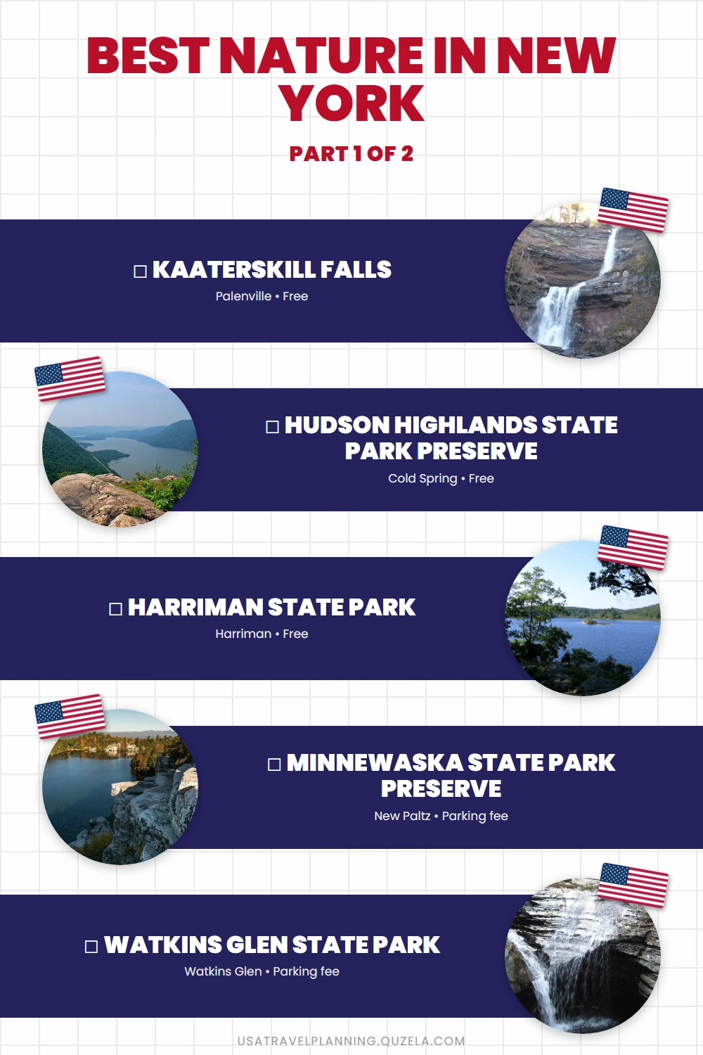 Best Nature in New York: Parks, Waterfalls & Gorges checklist part 1