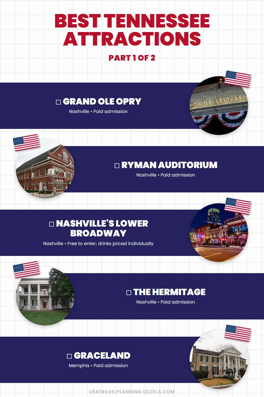 Best Tennessee Attractions: Top Tourist Sites Statewide checklist part 1
