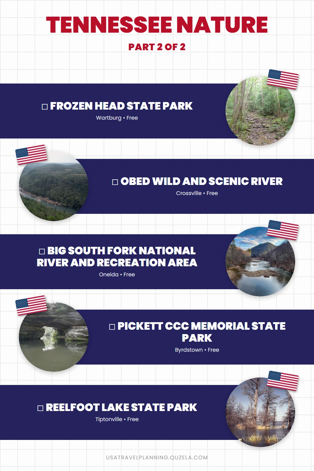 Tennessee Nature: Best Parks, Waterfalls & Wild Places checklist part 2