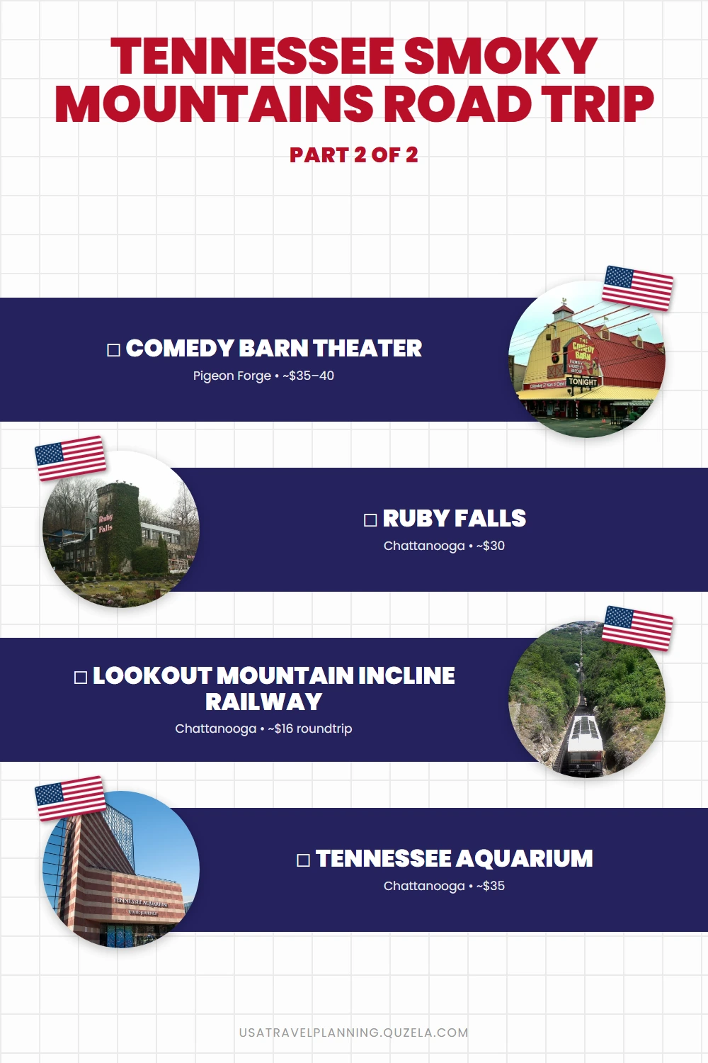 Tennessee Smoky Mountains Road Trip: 8 Essential Stops checklist part 2