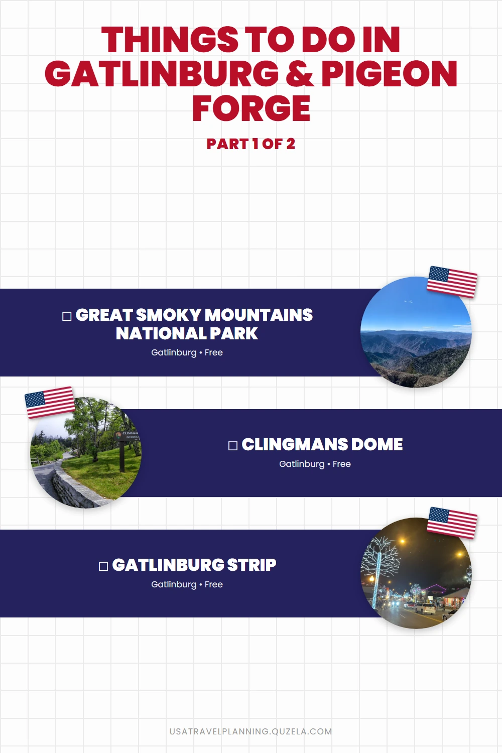 Things to Do in Gatlinburg & Pigeon Forge, Tennessee checklist part 1