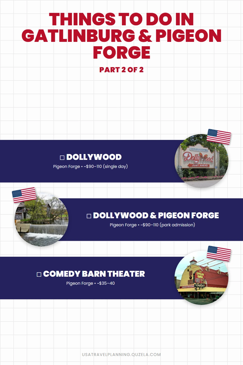 Things to Do in Gatlinburg & Pigeon Forge, Tennessee checklist part 2