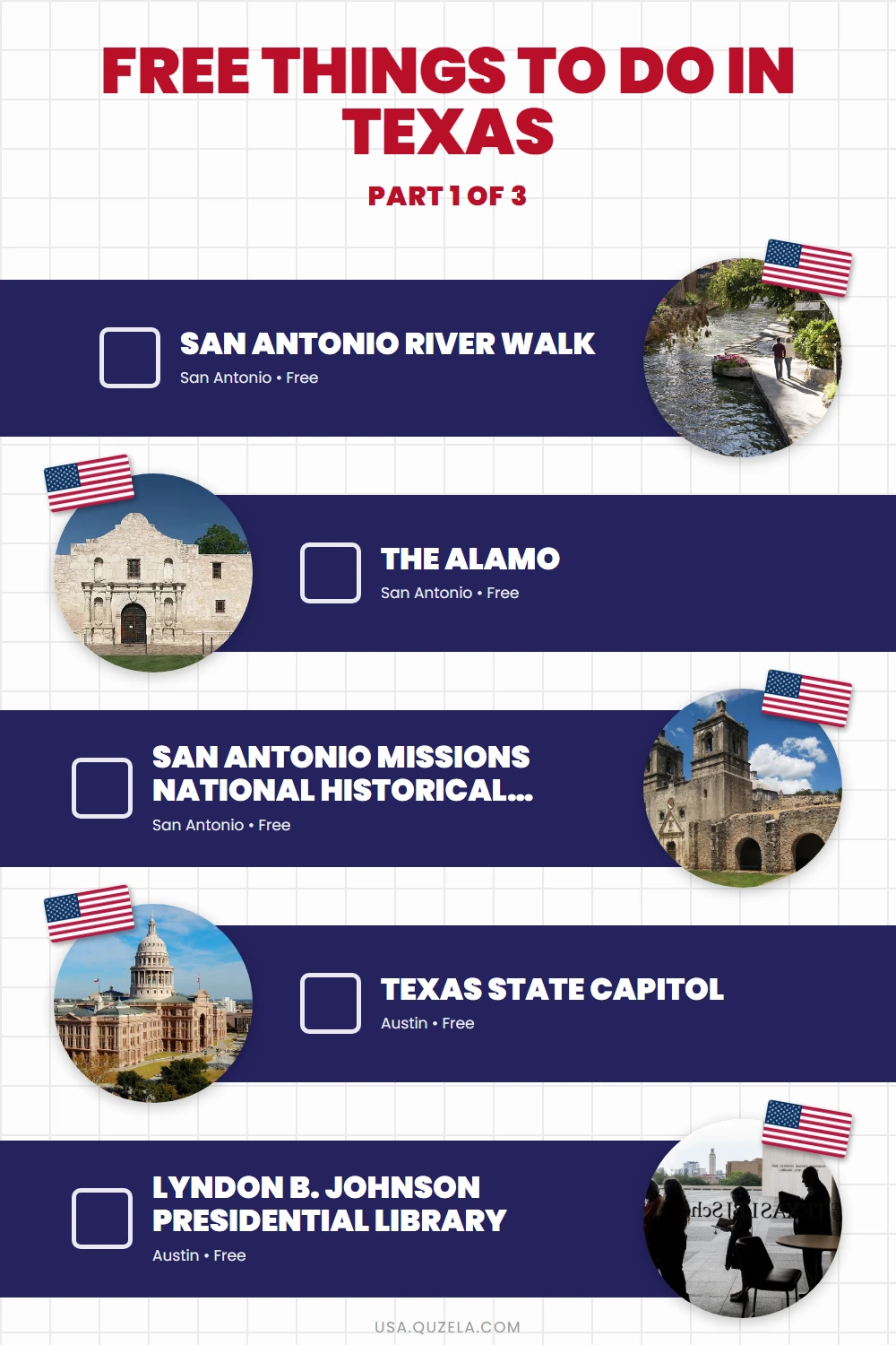 Free Things to Do in Texas: 15 No-Cost Attractions checklist part 1