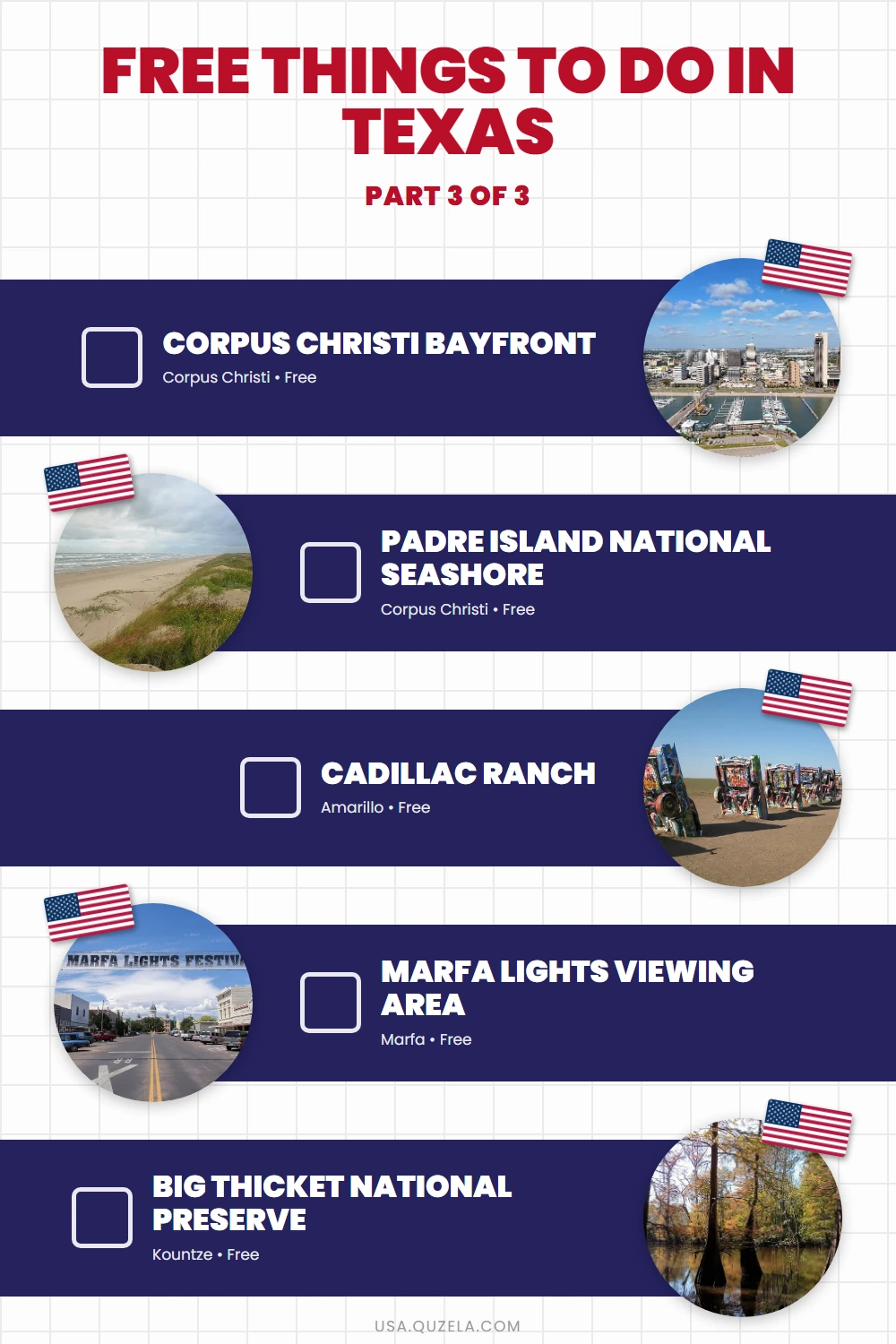 Free Things to Do in Texas: 15 No-Cost Attractions checklist part 3