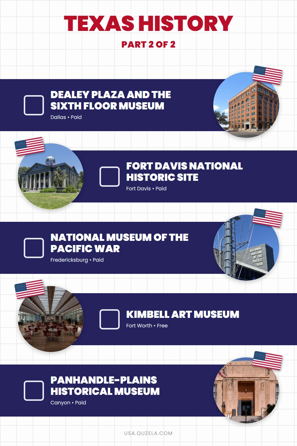Texas History: 10 Historic Sites & Museums checklist part 2