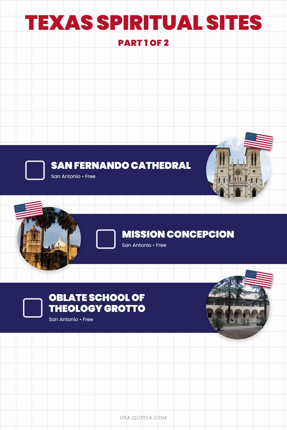 Texas Spiritual Sites: Missions, Cathedrals & More checklist part 1