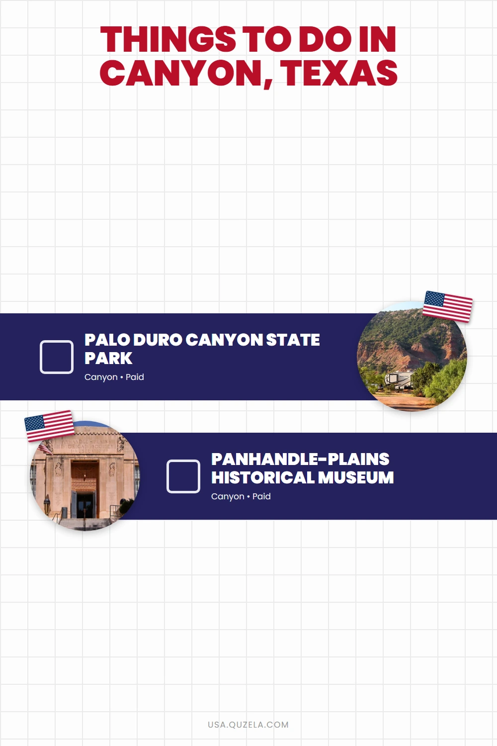 Things to Do in Canyon, Texas checklist