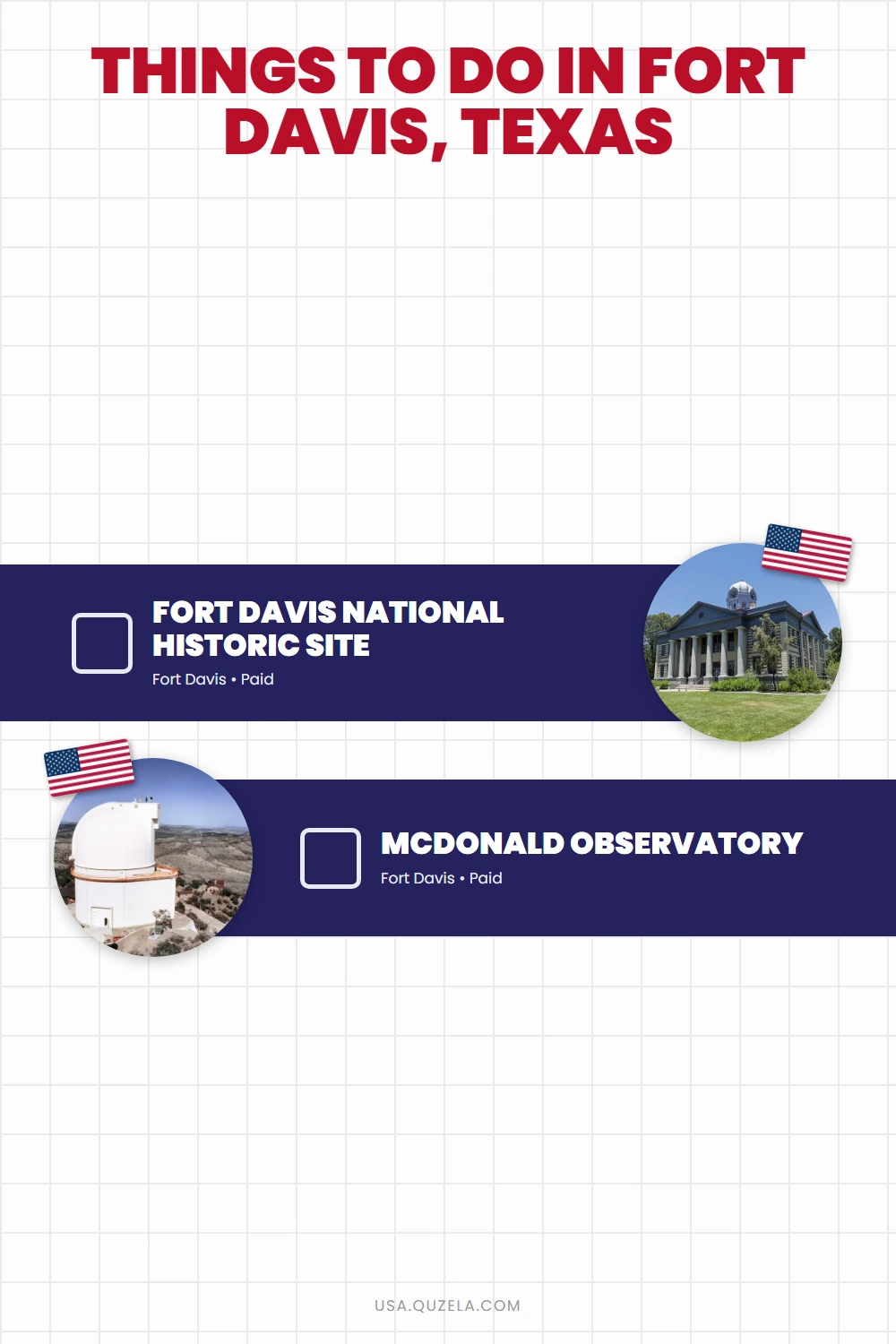 Things to Do in Fort Davis, Texas checklist