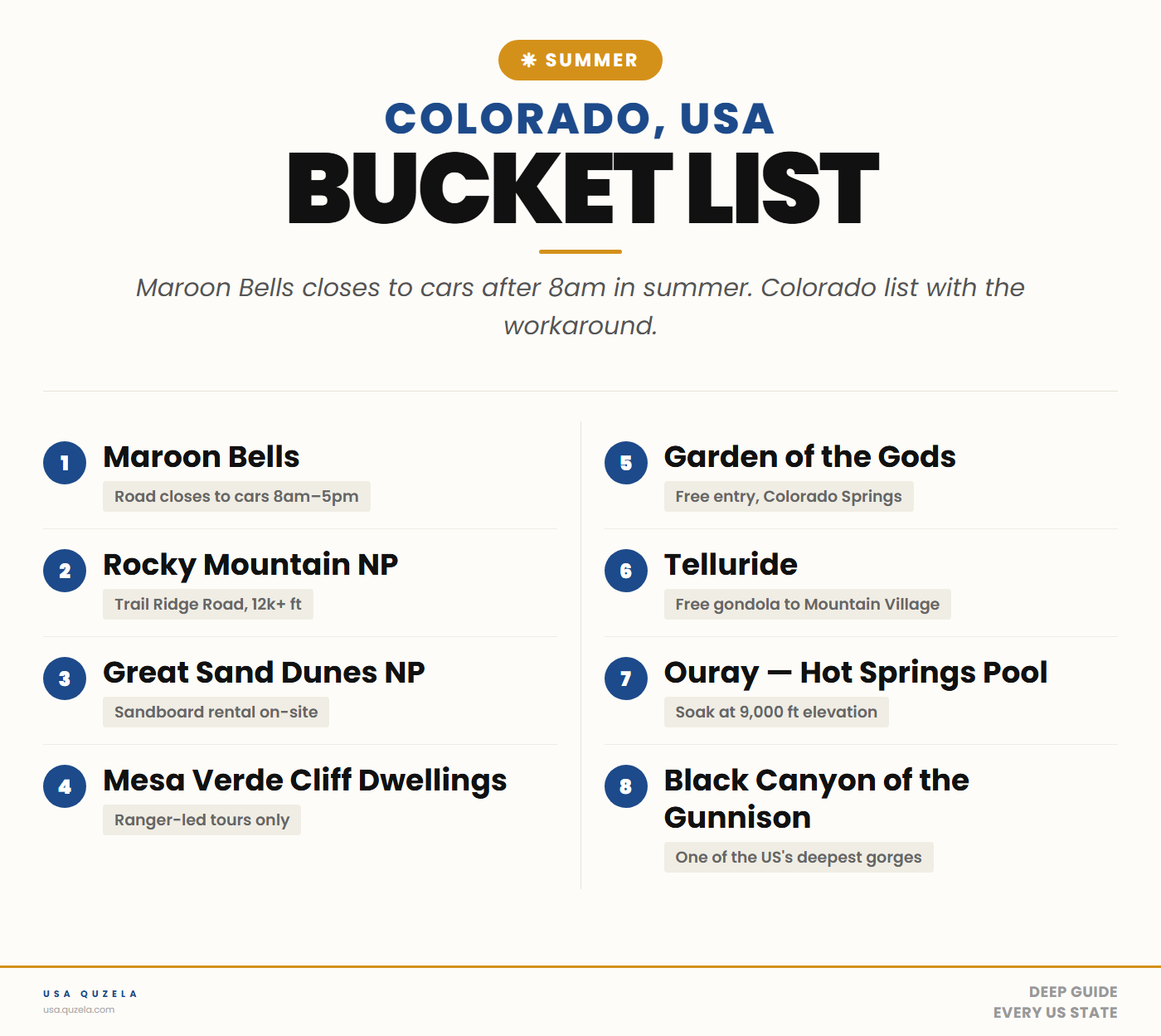 Colorado Summer Bucket List