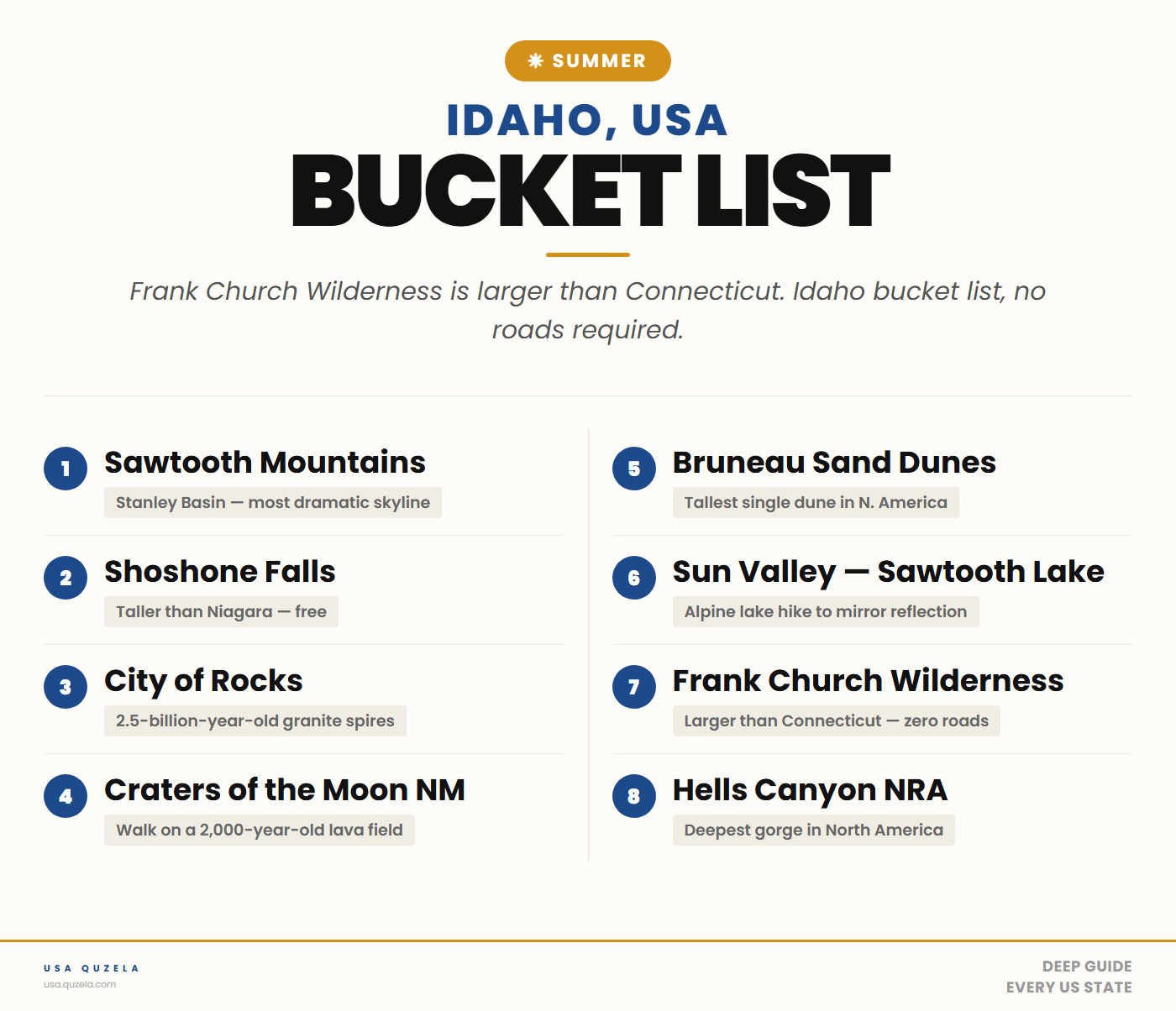 Idaho Summer Bucket List