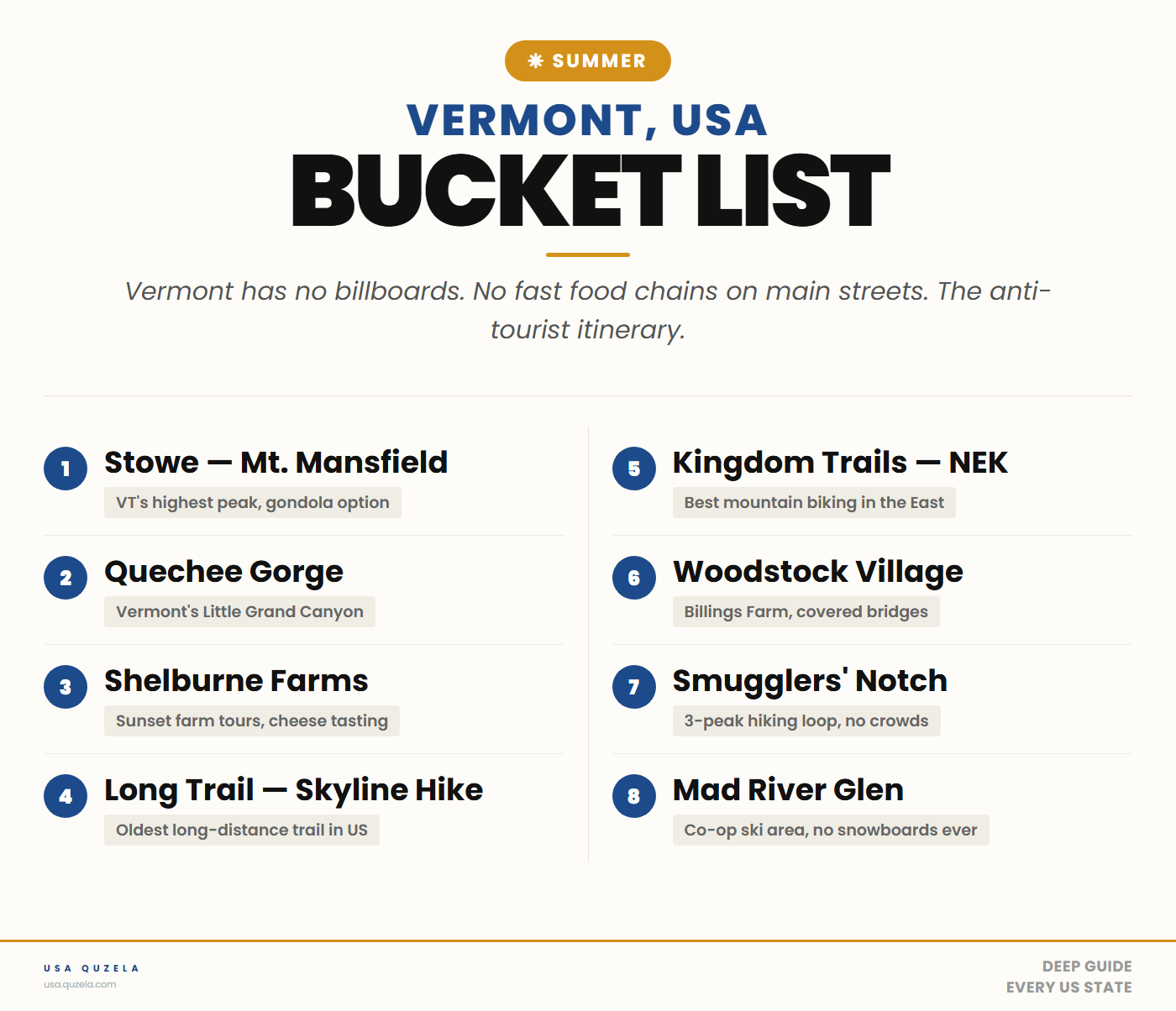 Vermont Summer Bucket List